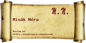 Misák Nóra névjegykártya